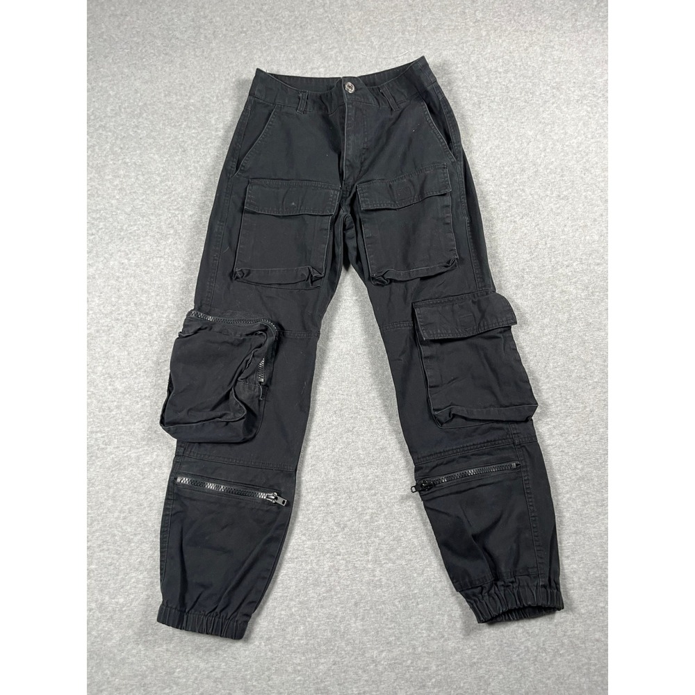 Forever 21 Cargo Pants Women S Black Y2K Goth Emo Grunge Cyberpunk Streetwear